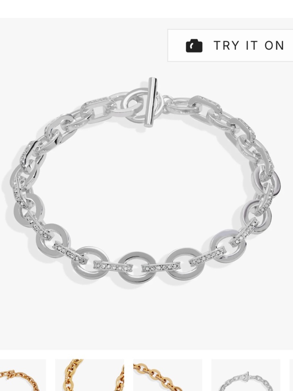 Alex and Ani Silver Crystal Toggle Bracelet - SS